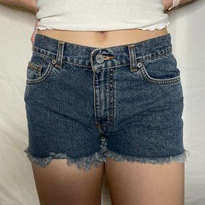 Calvin Klein Distressed Edge Blue Denim Shorts